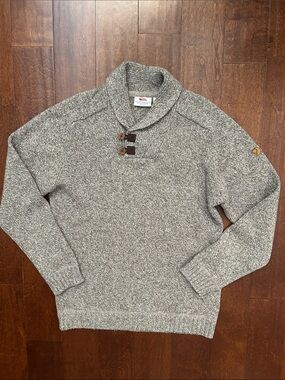 Fjallraven Men's Marled Shawlneck Wool Blend Sweater, Size Large